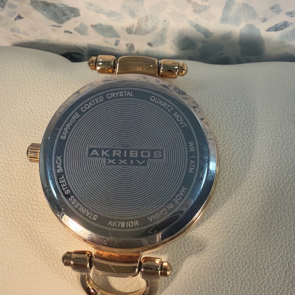 Akribos XXIV Rose Gold Watch Head Only AK761OR Needs Battery No Strap - Picture 2 of 2